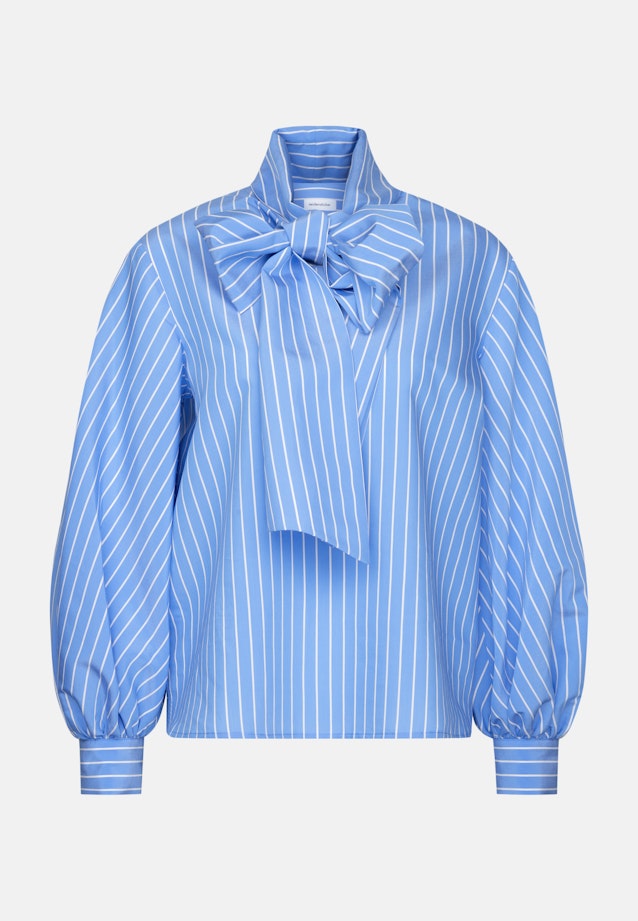 Schalkragenbluse mit Volumenärmel aus Viskose Mix in Mittelblau |  Seidensticker Onlineshop