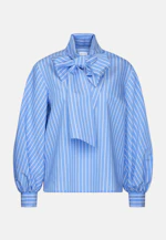 Schalkragenbluse mit Volumenärmel aus Viskose Mix in Mittelblau |  Seidensticker Onlineshop