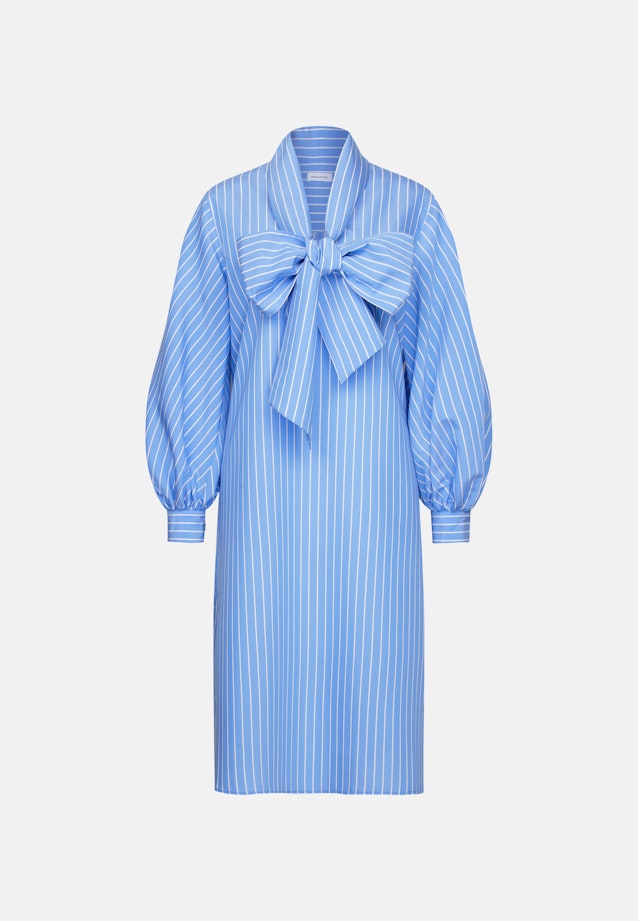 Schalkragenkleid mit Volumenärmel aus Viskose Mix in Mittelblau |  Seidensticker Onlineshop