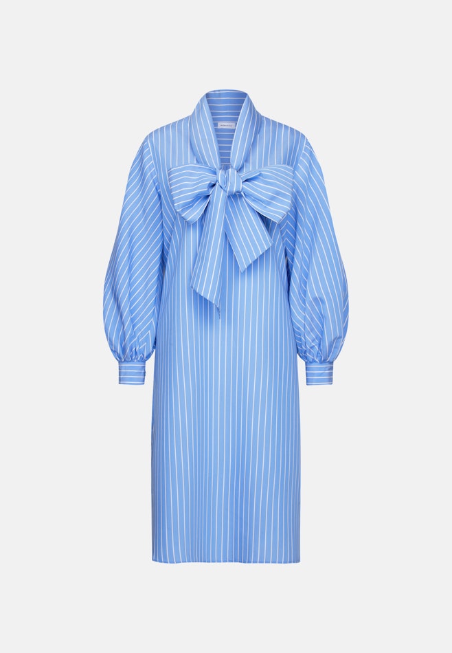 Schalkragenkleid mit Volumenärmel aus Viskose Mix in Mittelblau | Seidensticker Onlineshop