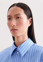 Hemdbluse in A- Linie aus Viskose Mix in Mittelblau |  Seidensticker Onlineshop