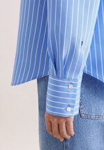 Hemdbluse in A- Linie aus Viskose Mix in Mittelblau |  Seidensticker Onlineshop