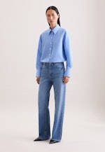 Hemdbluse in A- Linie aus Viskose Mix in Mittelblau |  Seidensticker Onlineshop