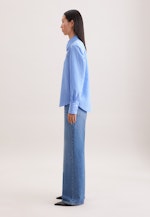 Hemdbluse in A- Linie aus Viskose Mix in Mittelblau |  Seidensticker Onlineshop