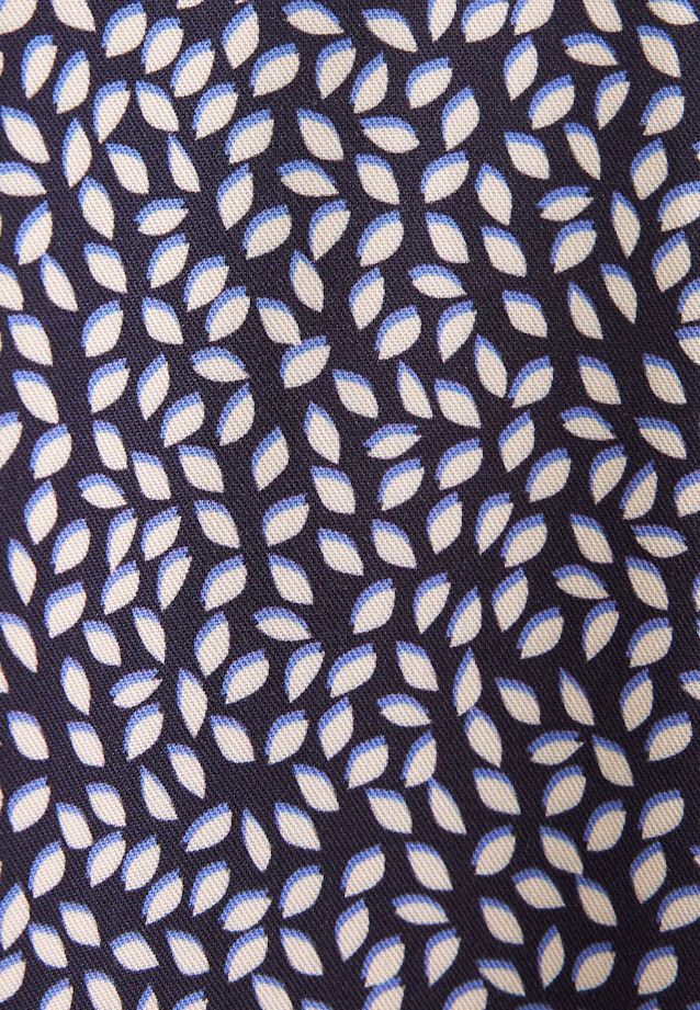 Patterned stand-up collar dress with tie belt made of viscose wool in Dunkelblau |  Seidensticker Onlineshop