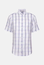 Regular Linen shirt Check in Mittelblau |  Seidensticker Onlineshop