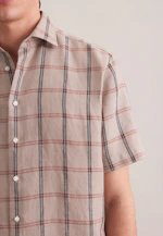 Regular Chemise en lin carreaux in Beige |  Seidensticker Onlineshop