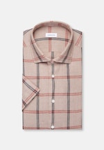 Regular Leinenhemd Karo in Beige |  Seidensticker Onlineshop