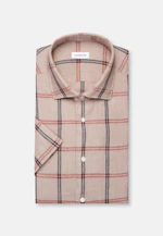 Regular Chemise en lin carreaux in Beige |  Seidensticker Onlineshop