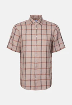 Regular Chemise en lin carreaux in Beige |  Seidensticker Onlineshop