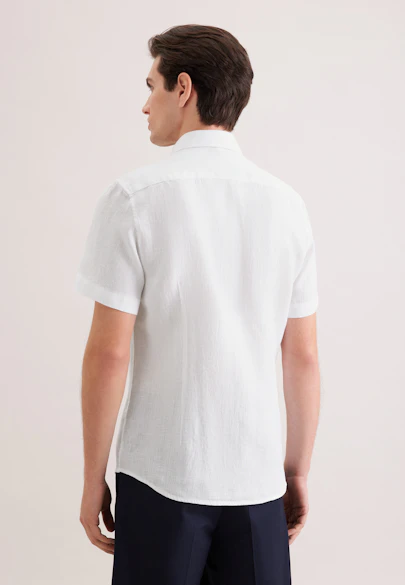 Slim Leinenhemd Uni in Weiß |  Seidensticker Onlineshop