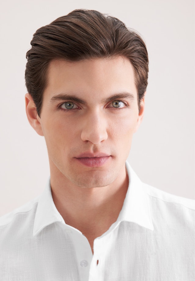 Slim Leinenhemd Uni in Weiß |  Seidensticker Onlineshop