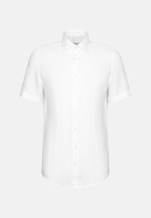 Slim Leinenhemd Uni in Weiß |  Seidensticker Onlineshop