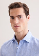 Slim Leinenhemd Uni in Mittelblau |  Seidensticker Onlineshop