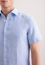 Slim Leinenhemd Uni in Mittelblau |  Seidensticker Onlineshop