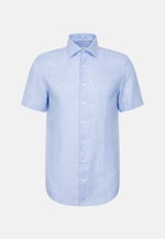 Slim Leinenhemd Uni in Mittelblau |  Seidensticker Onlineshop