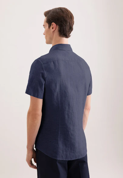 Slim Leinenhemd Uni in Dunkelblau |  Seidensticker Onlineshop