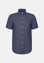 Slim Linen shirt Uni in Dunkelblau |  Seidensticker Onlineshop