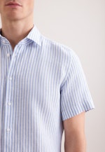 Slim Leinenhemd Gestreift in Mittelblau |  Seidensticker Onlineshop