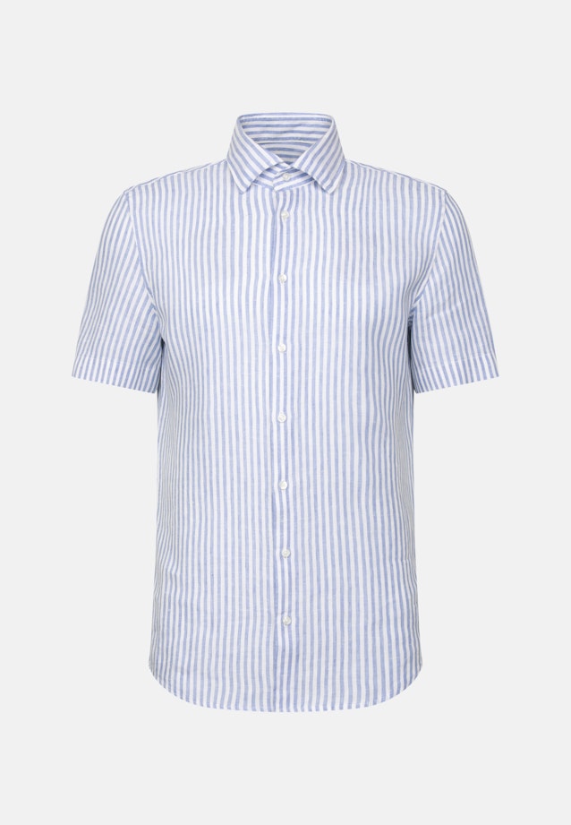 Slim Leinenhemd Gestreift in Mittelblau |  Seidensticker Onlineshop