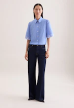 Chemisier à manches demi-manches brodé in Bleu Moyen |  Seidensticker Onlineshop