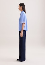 Halbarm Hemdbluse mit Stickerei in Mittelblau |  Seidensticker Onlineshop