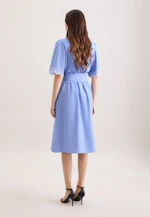 Shirt dress with embroidery and waist belt in Mittelblau |  Seidensticker Onlineshop