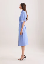 Shirt dress with embroidery and waist belt in Mittelblau |  Seidensticker Onlineshop