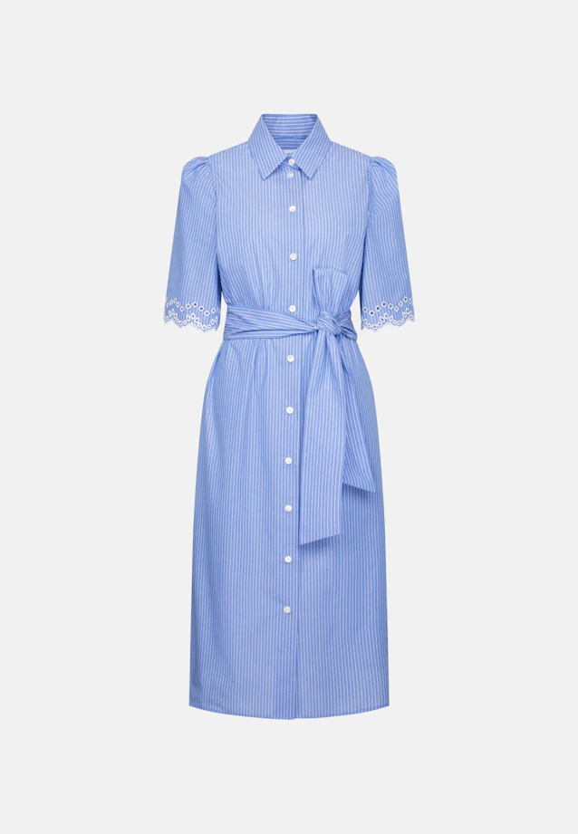 Shirt dress with embroidery and waist belt in Mittelblau |  Seidensticker Onlineshop