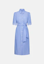 Shirt dress with embroidery and waist belt in Mittelblau |  Seidensticker Onlineshop