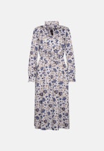 Satiniertes Kleid mit Rüschendetails und Bindeband in Weiß |  Seidensticker Onlineshop