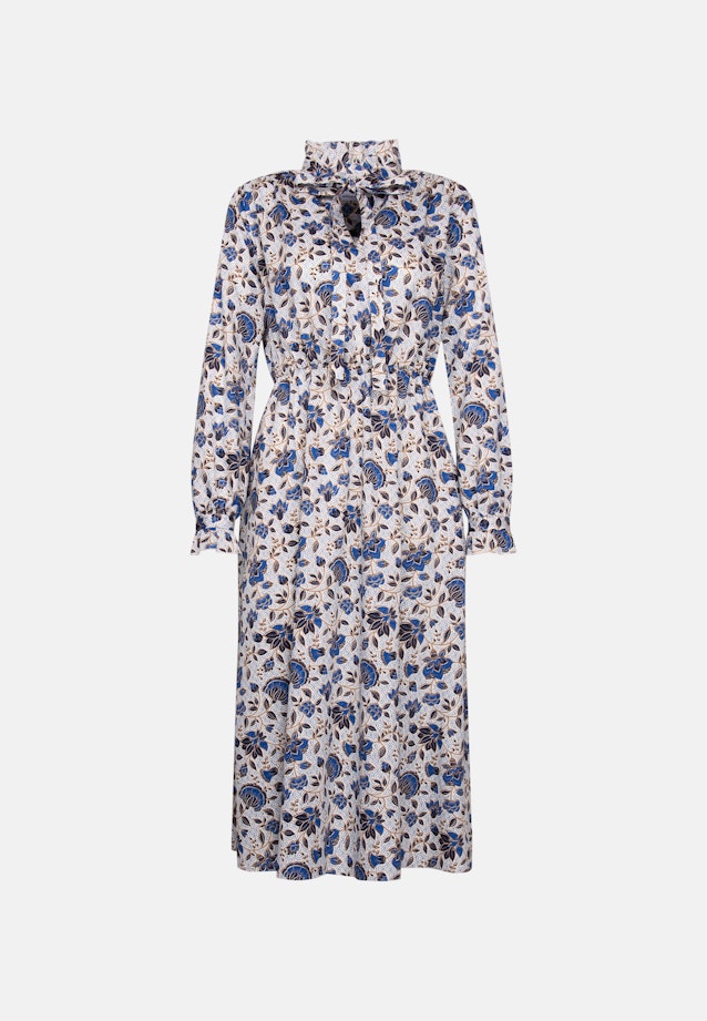 Satiniertes Kleid mit Rüschendetails und Bindeband in Weiß |  Seidensticker Onlineshop