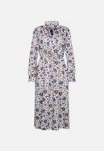 Satiniertes Kleid mit Rüschendetails und Bindeband in Weiß |  Seidensticker Onlineshop