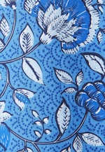 Satiniertes Kleid mit Rüschendetails und Bindeband in Bleu Moyen |  Seidensticker Onlineshop