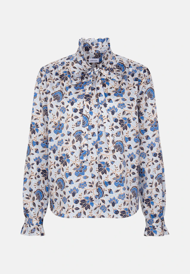 Satinierte Bluse mit Rüschendetails und Bindeband in Weiß |  Seidensticker Onlineshop