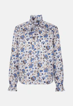 Satinierte Bluse mit Rüschendetails und Bindeband in Weiß |  Seidensticker Onlineshop