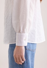 Hemdbluse mit semitransparentem Streifen in Weiß |  Seidensticker Onlineshop