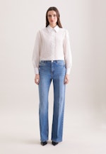 Hemdbluse mit semitransparentem Streifen in Weiß |  Seidensticker Onlineshop