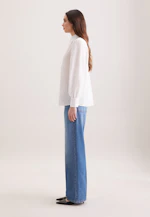 Hemdbluse mit semitransparentem Streifen in Weiß |  Seidensticker Onlineshop