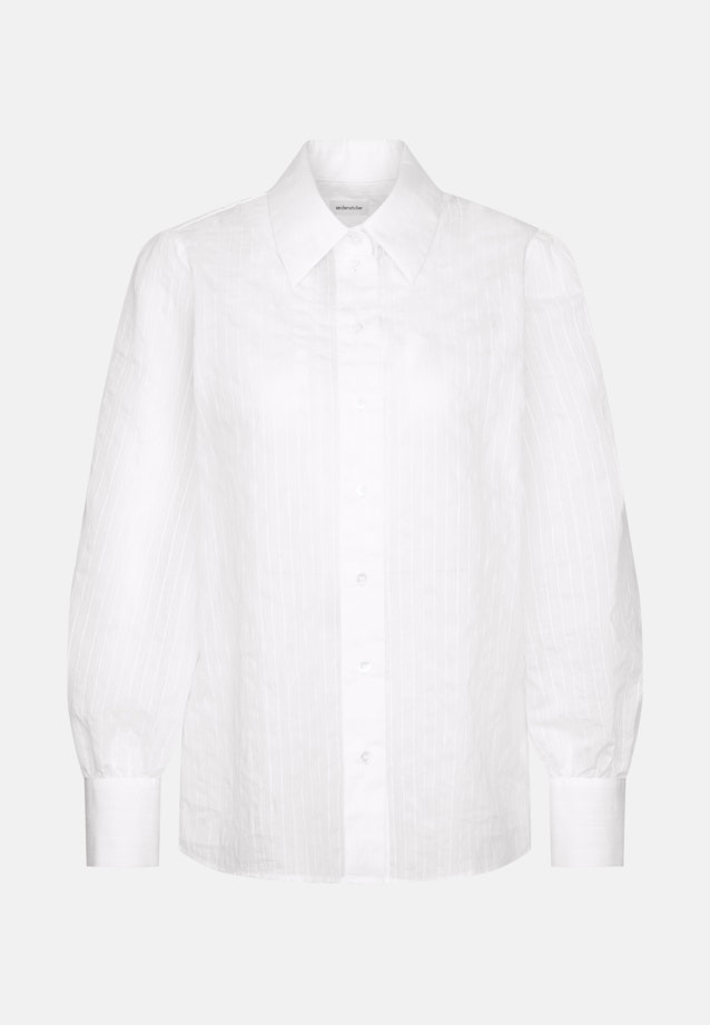 Hemdbluse mit semitransparentem Streifen in Weiß |  Seidensticker Onlineshop