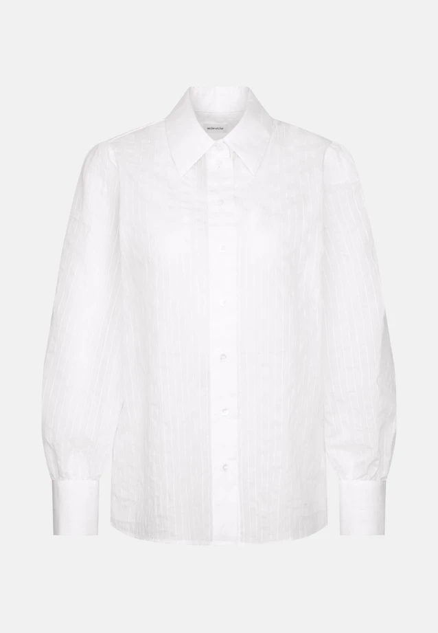 Hemdbluse mit semitransparentem Streifen in Weiß |  Seidensticker Onlineshop