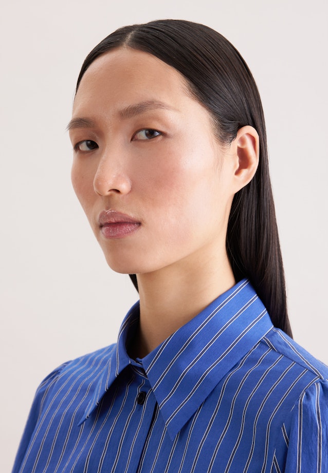 Hemdblusenkleid mit Gürtel in Mittelblau |  Seidensticker Onlineshop