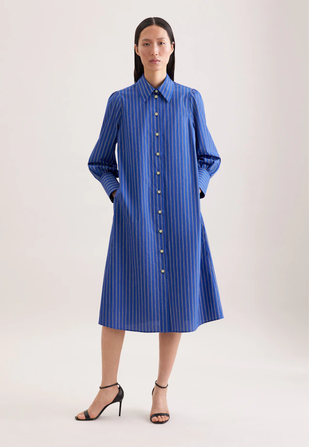 Hemdblusenkleid mit Gürtel in Mittelblau |  Seidensticker Onlineshop