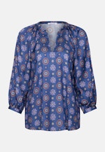 Satinierte Tunikabluse mit Volumenärmeln in Bleu Moyen |  Seidensticker Onlineshop