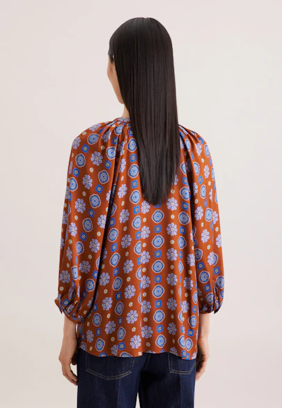 Chemisier tunique en satin avec pochettes de volume in Orange |  Seidensticker Onlineshop
