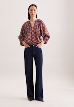 Satinierte Tunikabluse mit Volumenärmeln in Orange |  Seidensticker Onlineshop