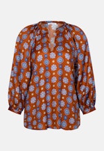 Satinierte Tunikabluse mit Volumenärmeln in Orange |  Seidensticker Onlineshop