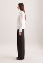 Stickerei Hemdbluse mit tiefer Passe in Weiß |  Seidensticker Onlineshop