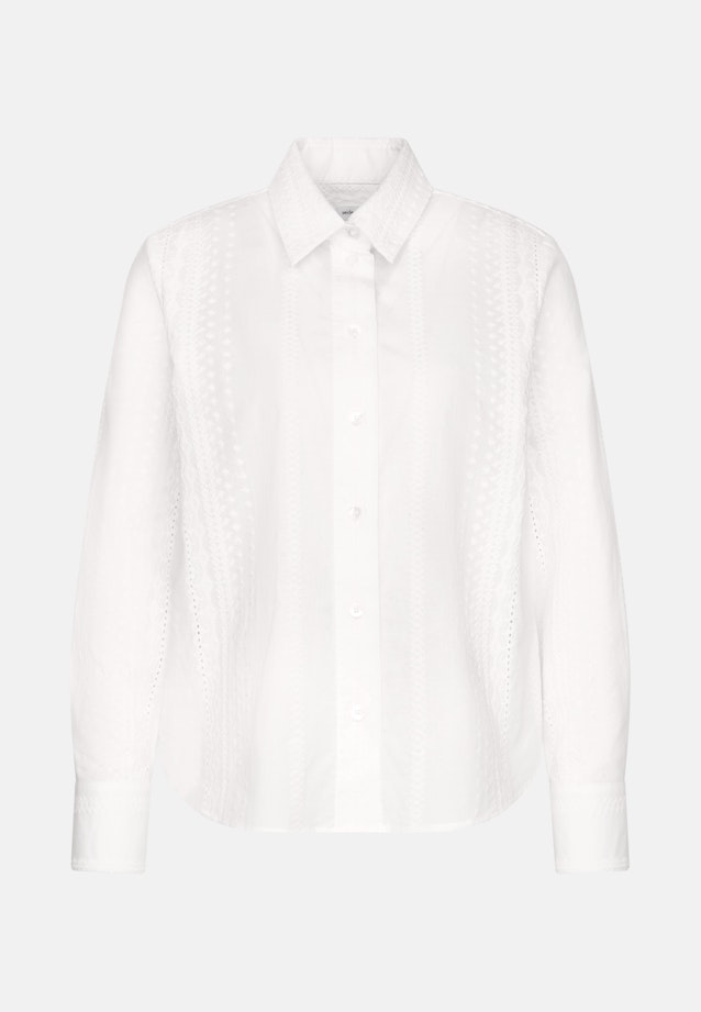 Stickerei Hemdbluse mit tiefer Passe in Weiß |  Seidensticker Onlineshop
