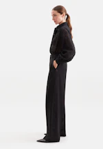 Hemdbluse aus Spitze mit Volumenärmel aus Baumwoll Mix in Schwarz |  Seidensticker Onlineshop